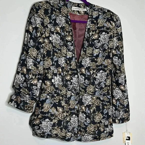 Vintage 1990 Floral One Button Blazer - Picture 2 of 10
